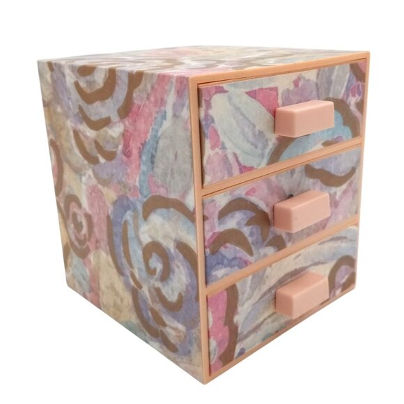 Jewelry Box Avon Floral Impressions Vintage 1988 3 Drawer Miniature Keepsakes - Picture 4 of 14